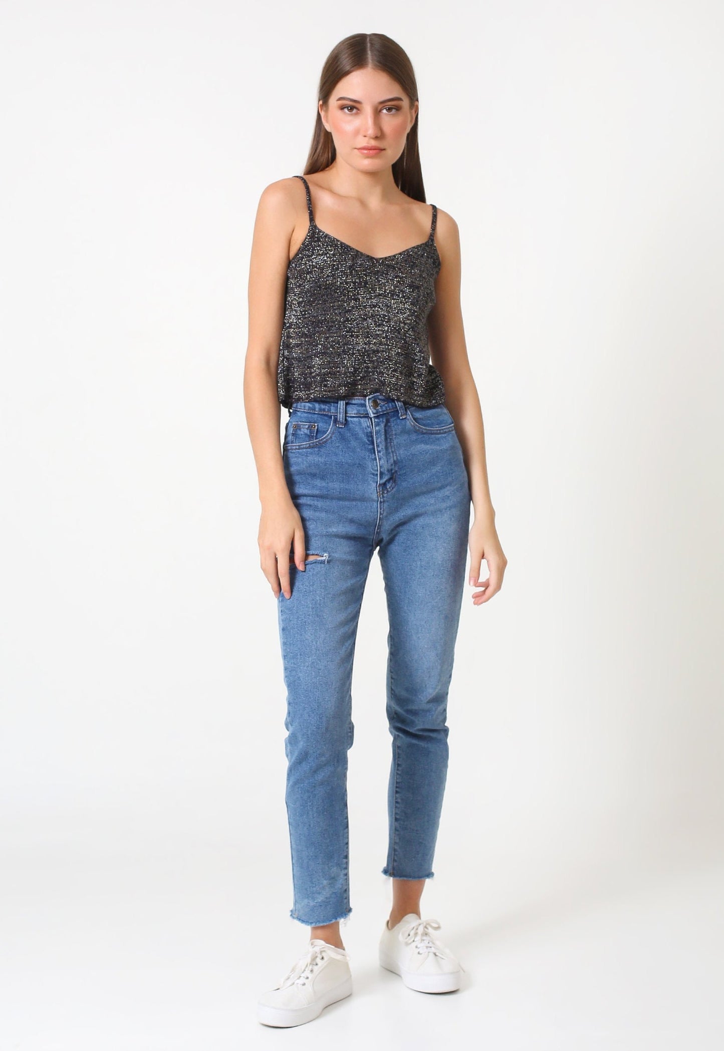 Raely Top Black Gold