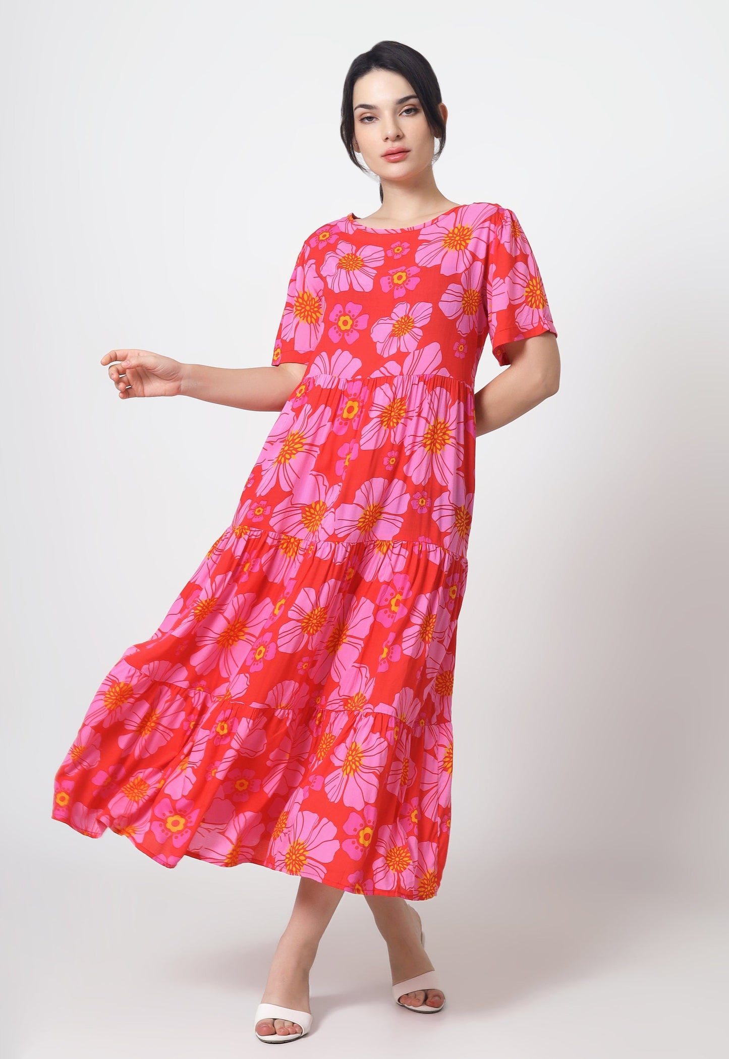 Danica Midi Dress Fleur Rouge