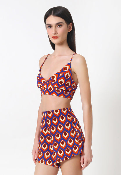 Lola Short - Peacock Royal Blue
