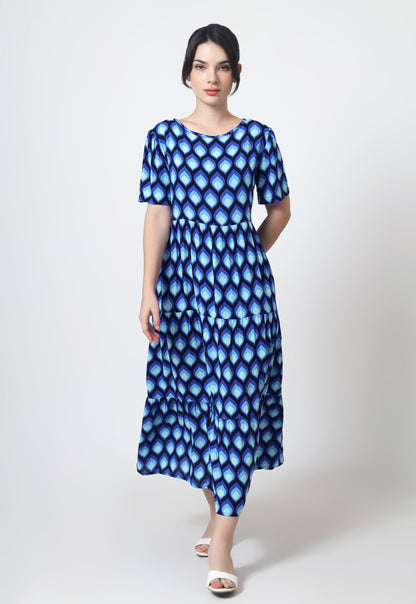 Danica Midi Dress Peacock Blues
