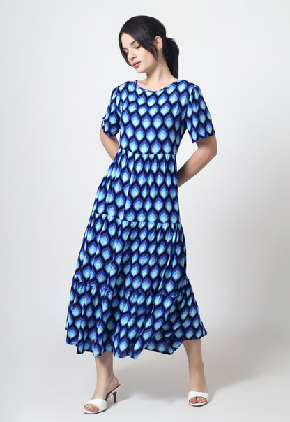 Danica Midi Dress Peacock Blues