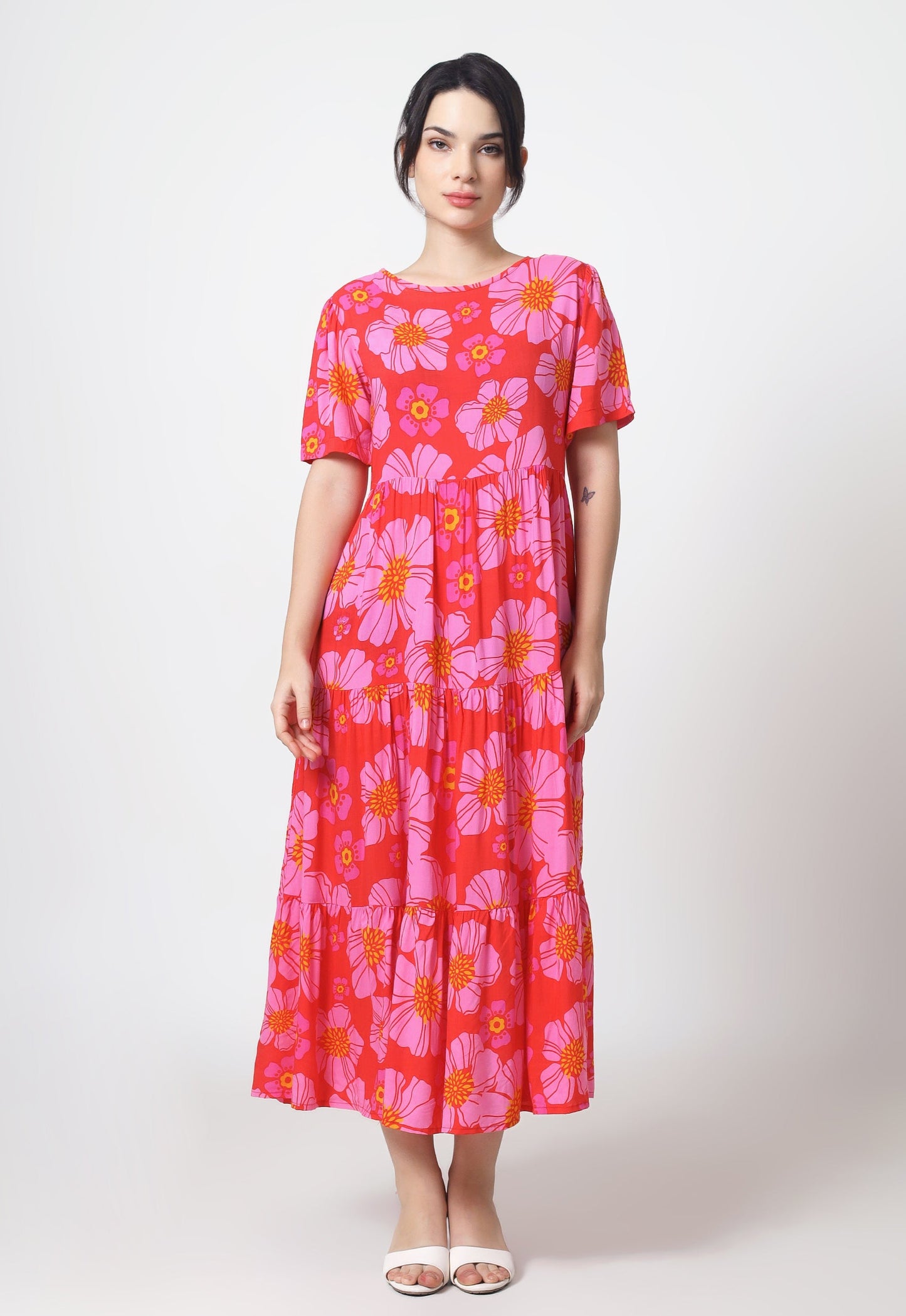 Danica Midi Dress Fleur Rouge