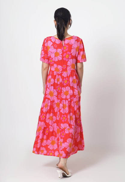 Danica Midi Dress Fleur Rouge