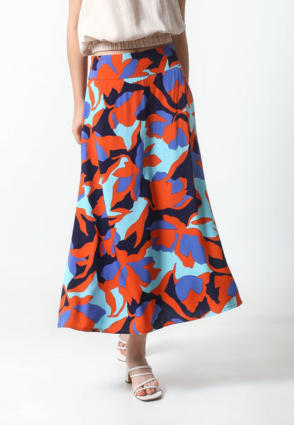 Midi skirt A line, sustainable Rayon, 2 pocket on the side and zipper at the back