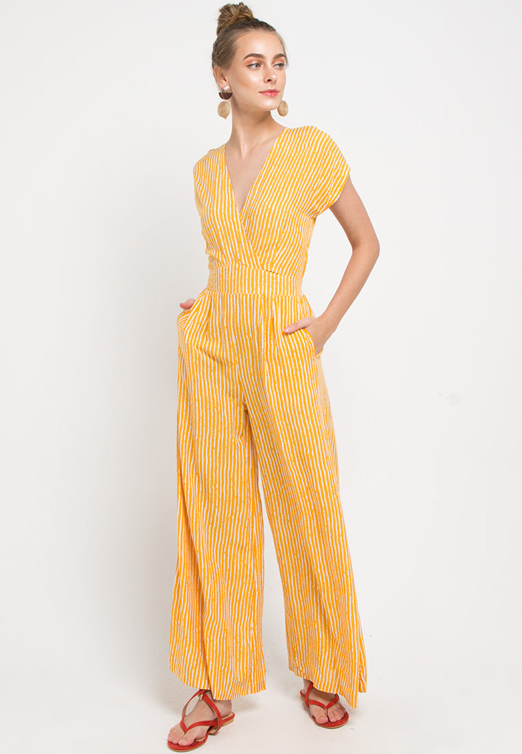 An elegant short sleeve Jumpsuit, an elastic at the back and cross lassies. a pockets in each side, Jumpsuits, rayon jumpsuits, woman clothes, rayon dress, beachwear, casual outfit, resorts wear, summer collections, playsuits,