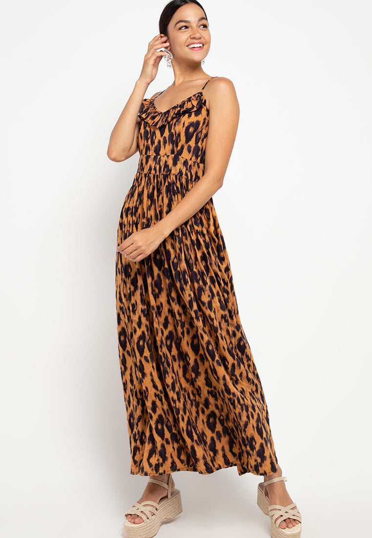 Bella Maxi Dress Leo Brown