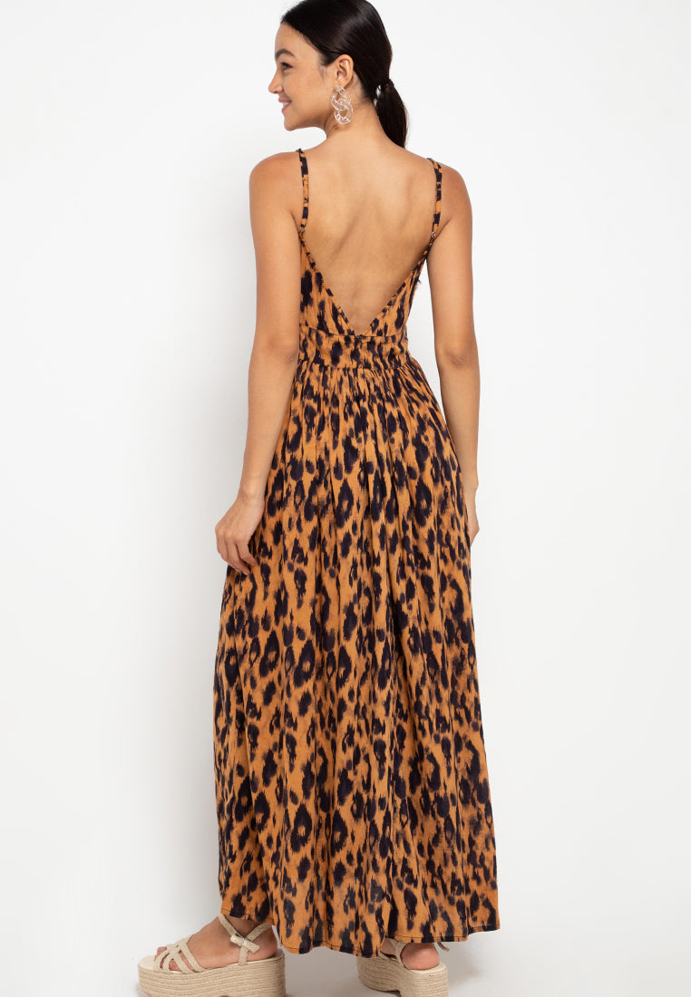 Bella Maxi Dress Leo Brown