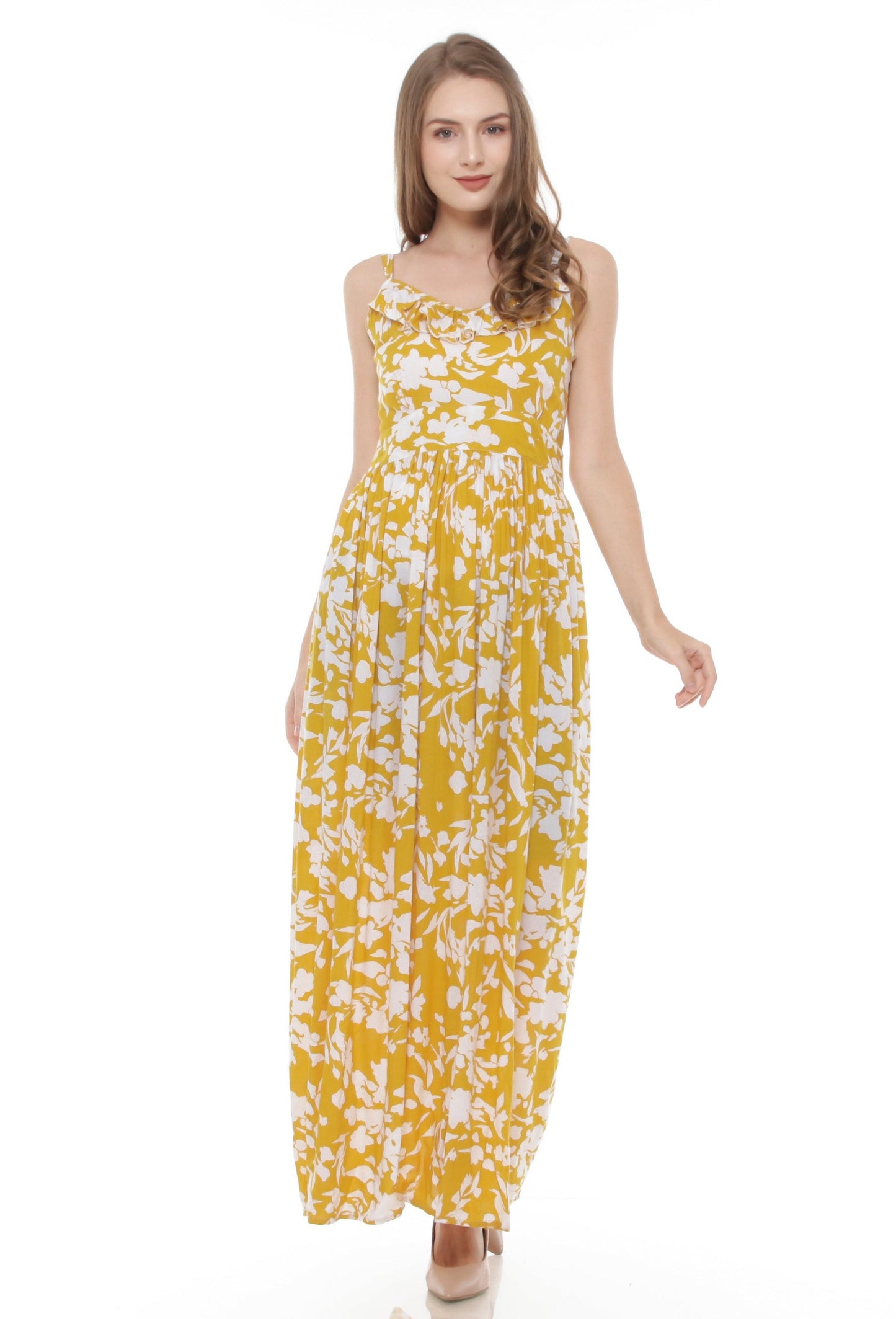 Bella Maxi Dress Mustard Floral