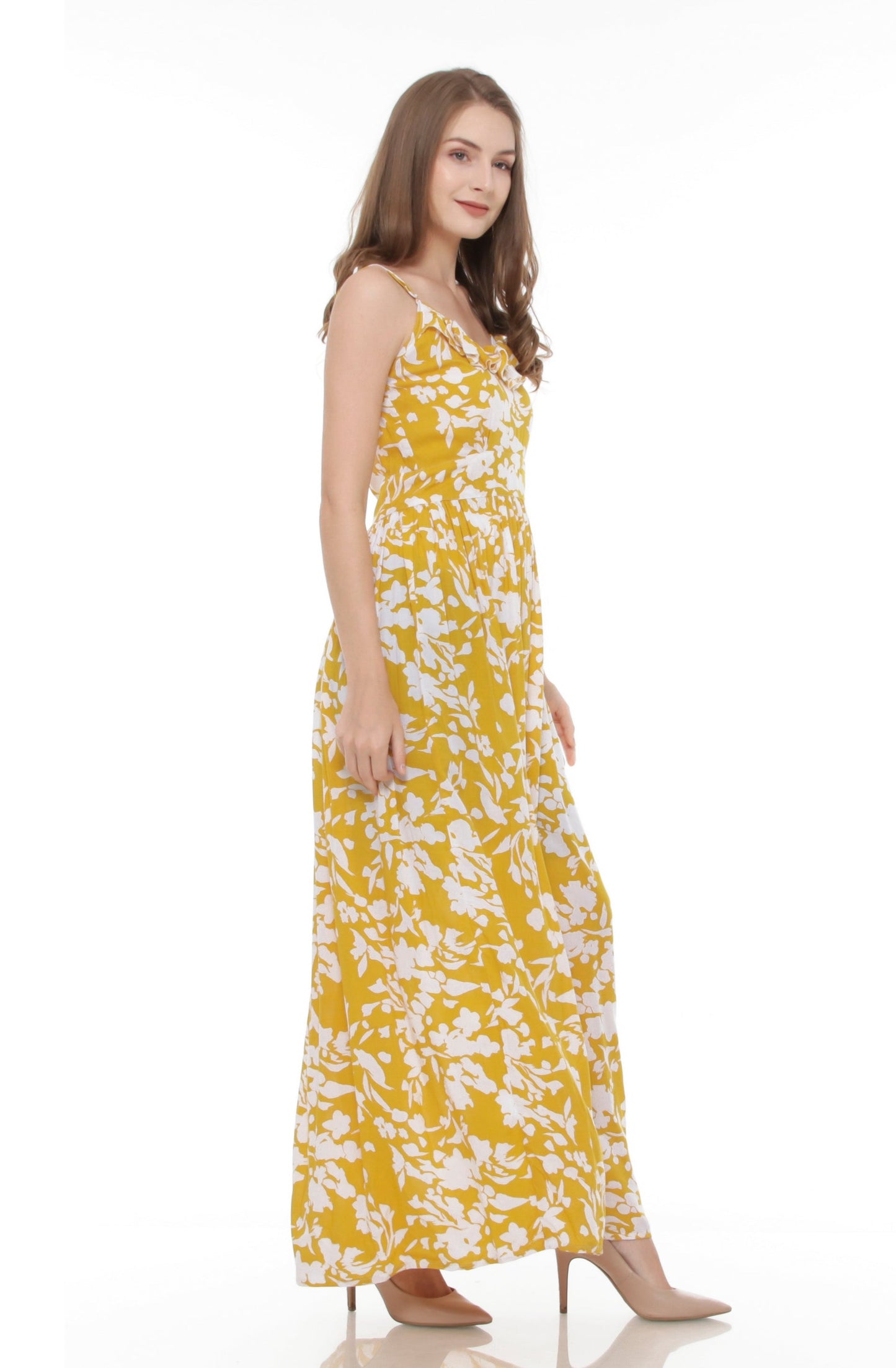 Bella Maxi Dress Mustard Floral