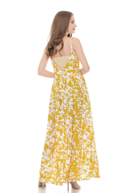 Bella Maxi Dress Mustard Floral