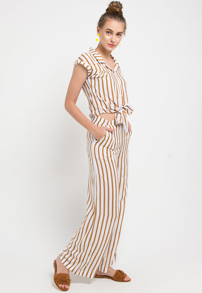 Scarlet Crop Top - Terracotta Stripe