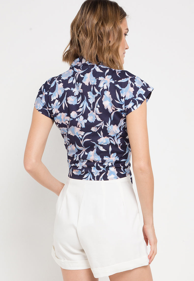 Scarlet Crop Top - Midnight Floral